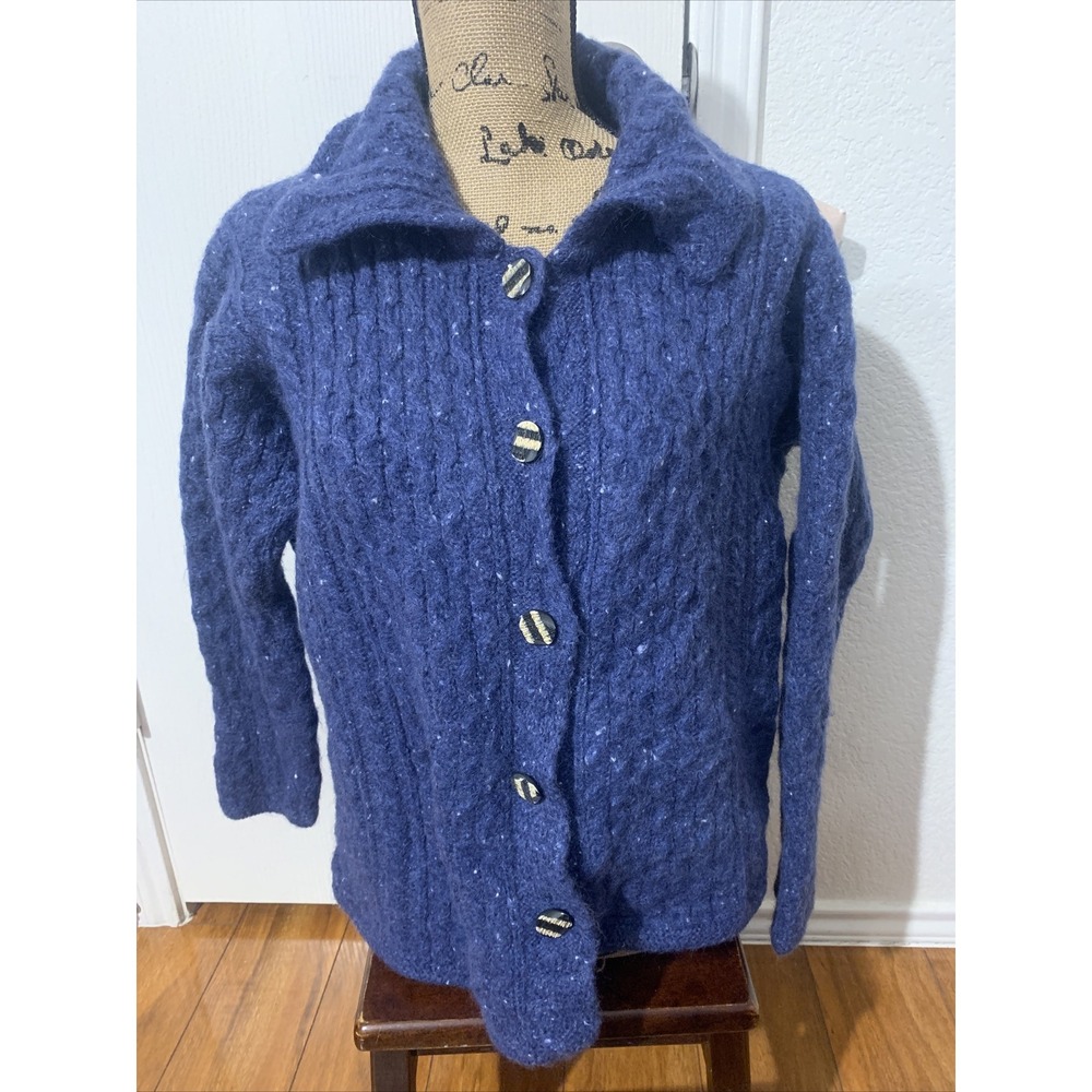 carraig donn 100% Pure New Will Medium Woman's Sweater Ireland Vintage